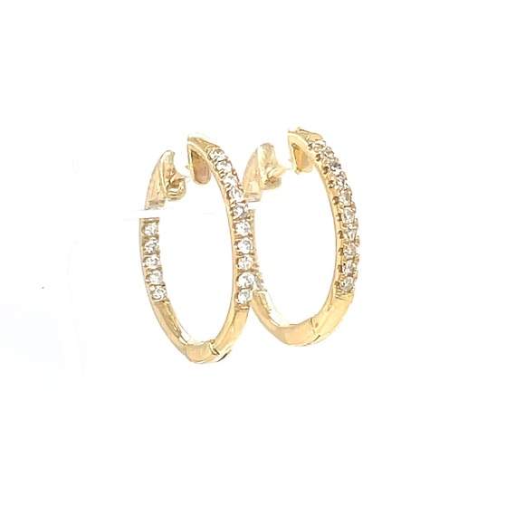 Yellow Gold Diamond Hoops